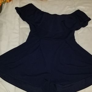 Navy blue off the shoulder romper